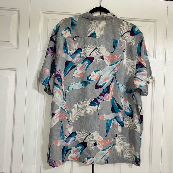 Tommy Bahama Men’s Silk Short Sleeve Button Up Shirt XL Tropical Leaves Colorful - Picture 6 of 7
